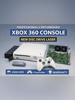 Refurbished Xbox 360 Console Bundle w/ NEW Laser + Controller + HDD + warranty